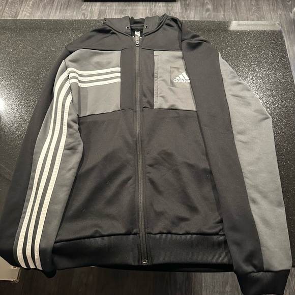 Adidas Zip Hoodie (Black and Grey) - Picture 1 of 3